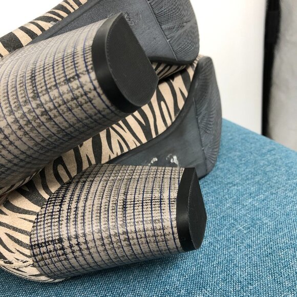 Maciejka Beige Zebra Print Block Heel Round Toe Shoes size 6 (EU 36) - Picture 7 of 16